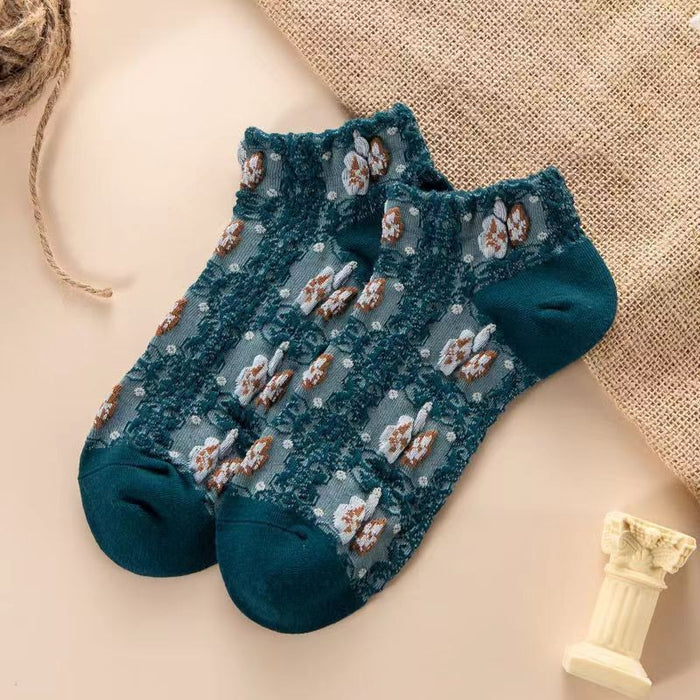 Wholesale Socks for women in spring and summer, short tube socks, versatile sports, college style, breathable boat socks