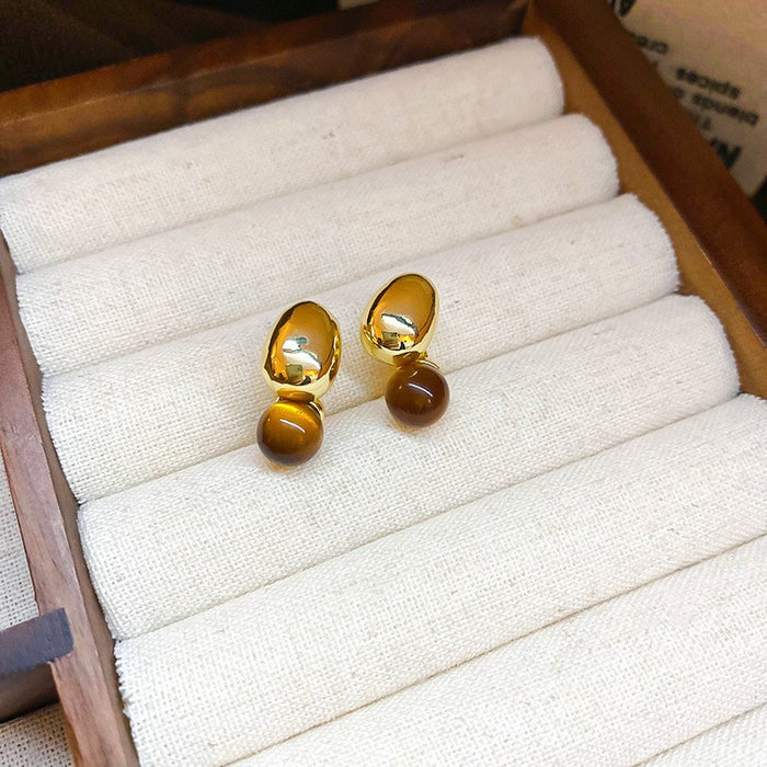 Wholesale  silver needle geometric irregular resin earrings heart earrings