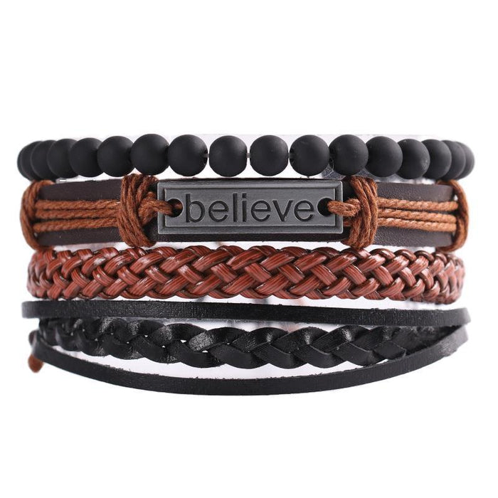 Wholesale Vintage Men's Bracelet Multilayer Alloy Leather Bracelet JDC-BT-XH021