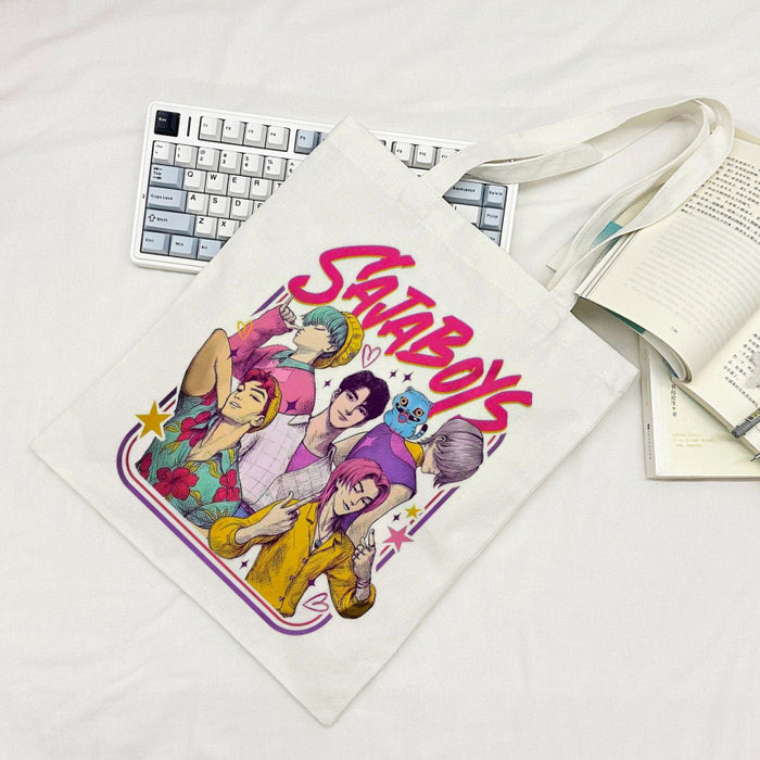 Wholesale Kpop Cartoon Large Capacity Student Canvas Tote Bag