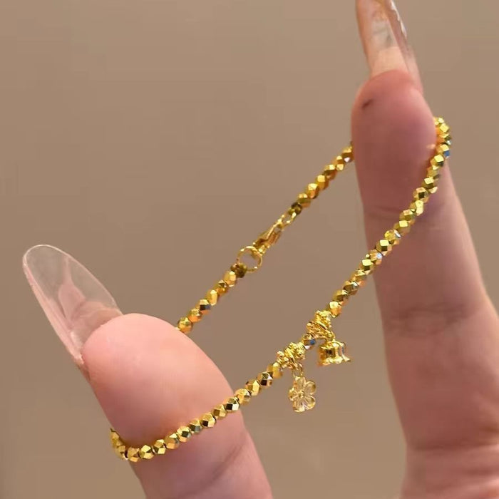 Wholesale Broken gold lily of the valley flower bracelet for women, light luxury luxury beaded bracelet