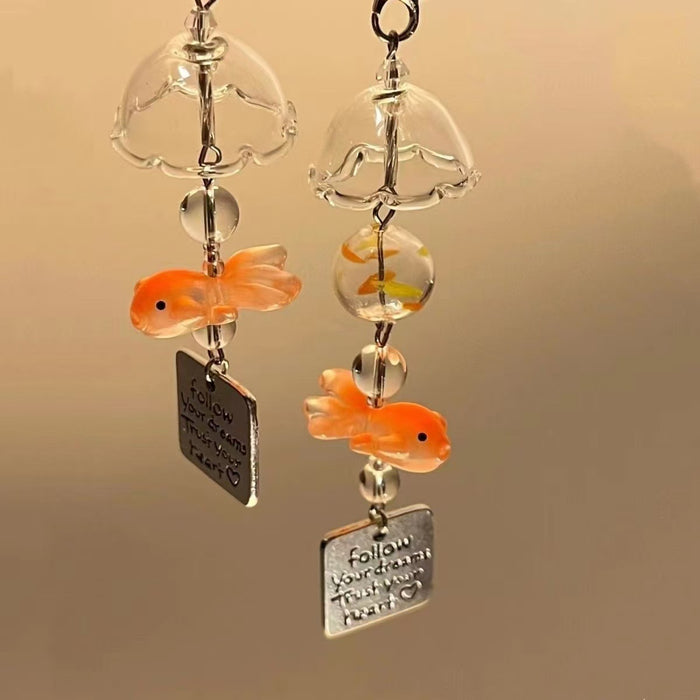 Wholesale Goldfish Dream Hand-made Beaded Pendant Small Fish Mobile Phone Chain