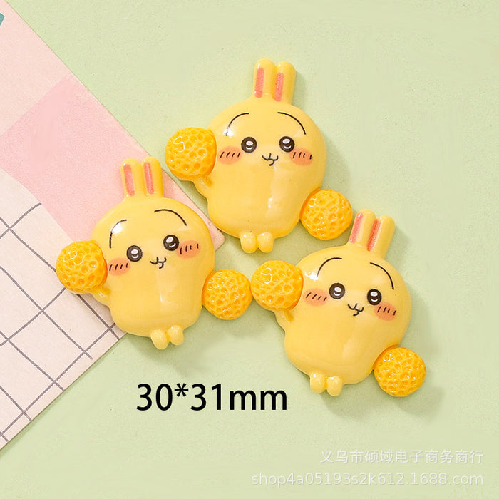 Wholesale Cute Cartoon Cream Glue Phone Case Keychain Hairpin Hair Rope Resin Jewelry Accessories