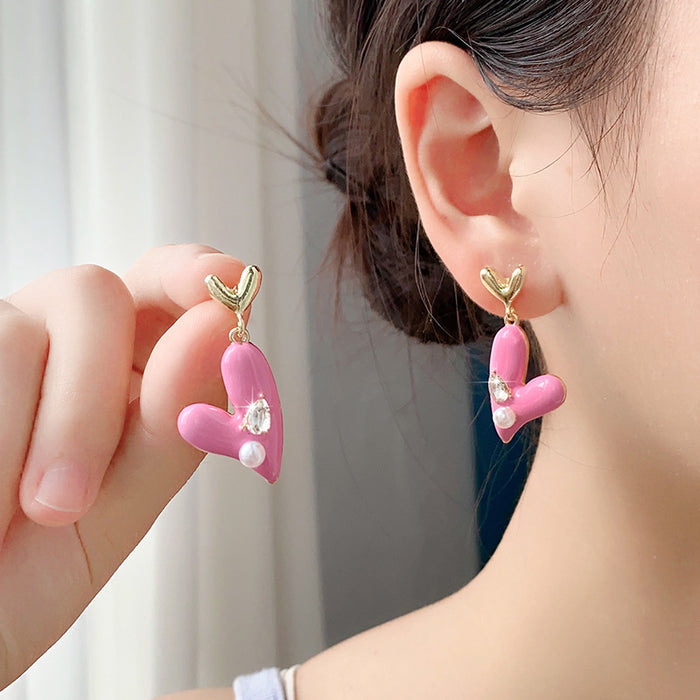 Wholesale Pink Love Ear Studs Commuter Ear Studs