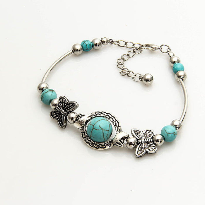 Wholesale Popular Jewelry Versatile Turquoise Handmade Bracelet Popular Bracelet Jewelry Butterfly Bracelet