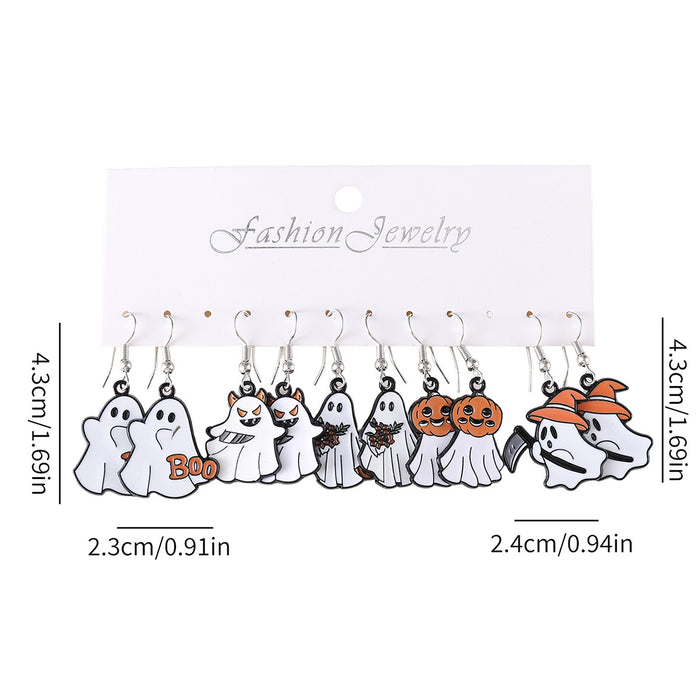Wholesale Ghost Earring Set Gothic Pumpkin Scythe Pendant Earrings Jewelry
