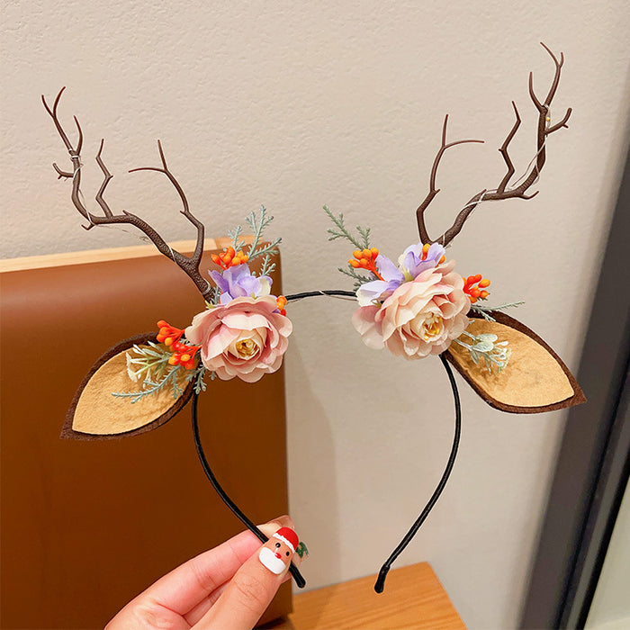 Wholesale Christmas Glow Headwear Fun Dress-up Headband Antler Hair Accessories
