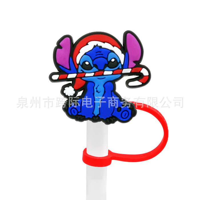 Wholesale Cartoon style straw cover, straw cap, silicone dust stopper, cute anime party straw decoration