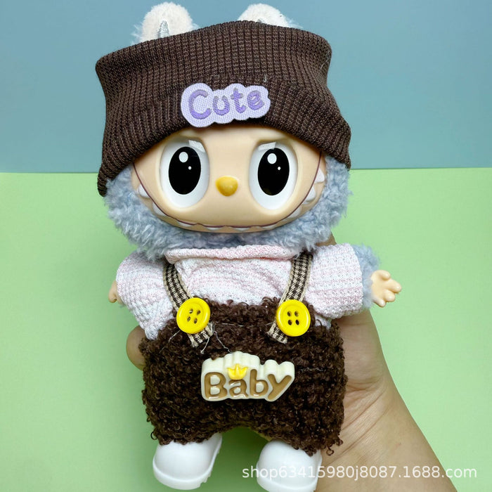 Wholesale  Doll Clothes Vinyl Plush 17cm Doll Cute Dress-Up Casual Outfit Skirt Plush Toy Clothes