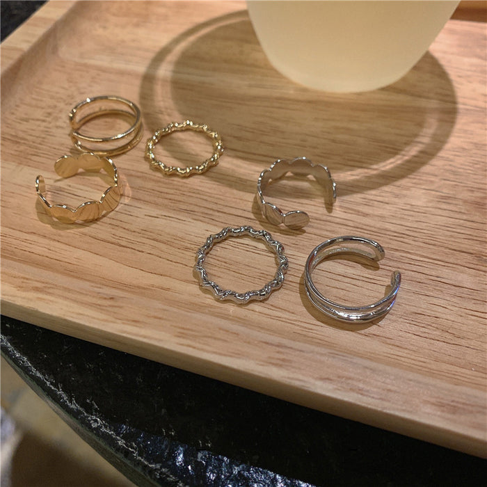 Wholesale Double layered fashionable ring for women with versatile temperament, metal circle index finger ring