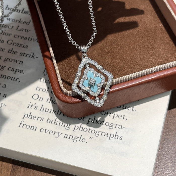 Wholesale Rotating Four-Leaf Clover White Shell choker necklace