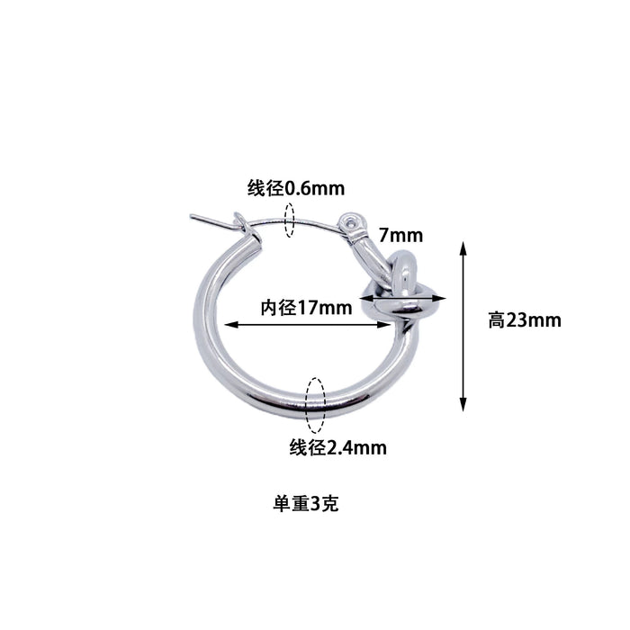 Wholesale Stainless steel electroplating simple niche classic knot earrings and earrings wholesale