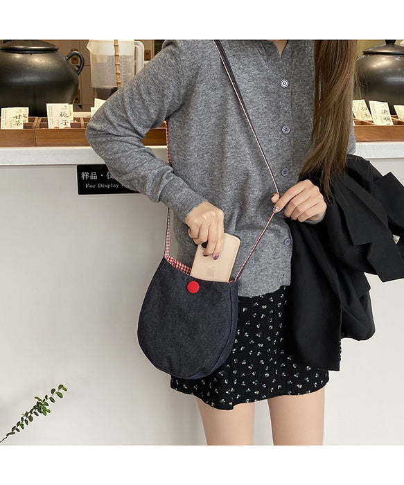 Wholesale Fashionable plaid double-sided back mobile phone crossbody bag, portable large capacity shoulder bag