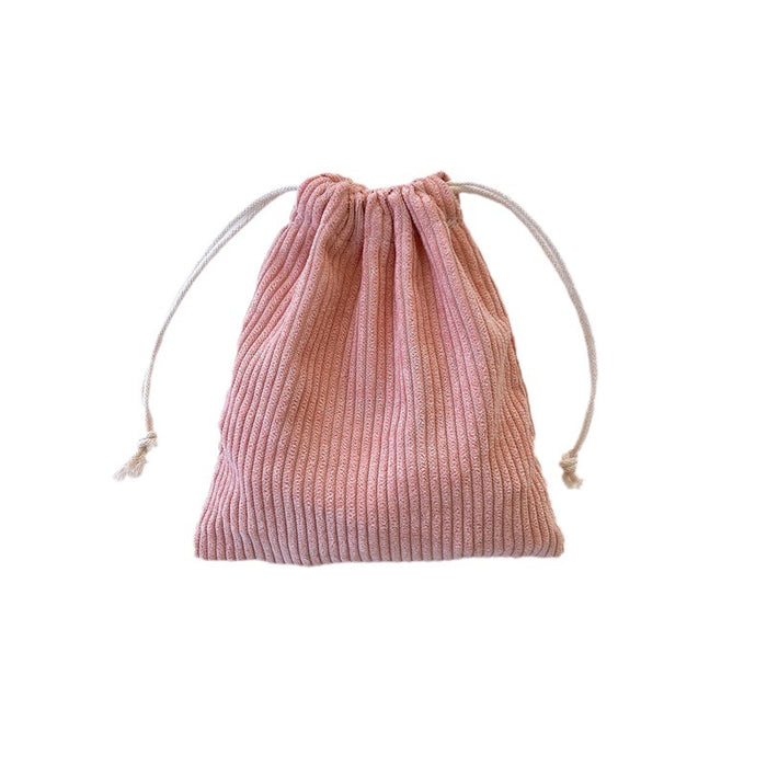 Wholesale Corduroy storage bag, drawstring pocket, portable coin purse