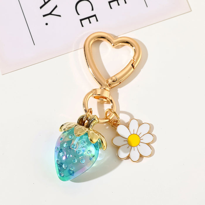 Wholesale Cute Strawberry Heart Keychain Bag Charm Fashion Gift