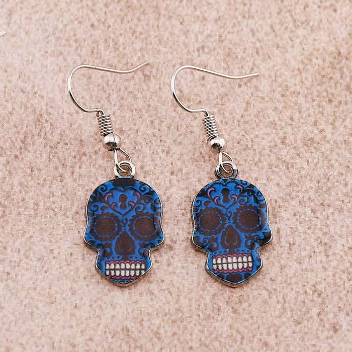 Wholesale Halloween Skull Alloy Earrings JDC-ES-Dagou005