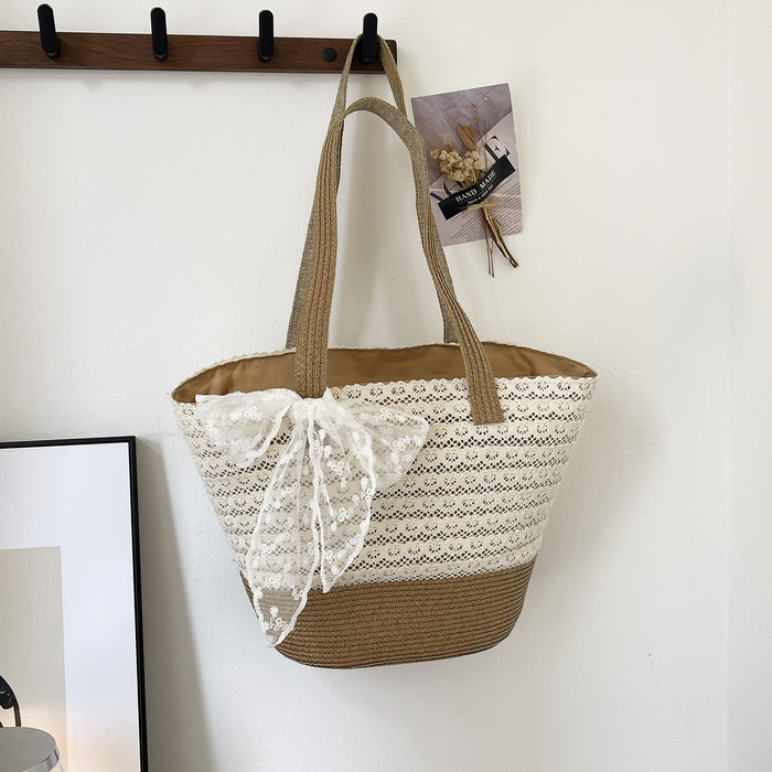 Wholesale Trendy Summer Woven Tote Bag Beach Vacation Everyday Fashion Accessory