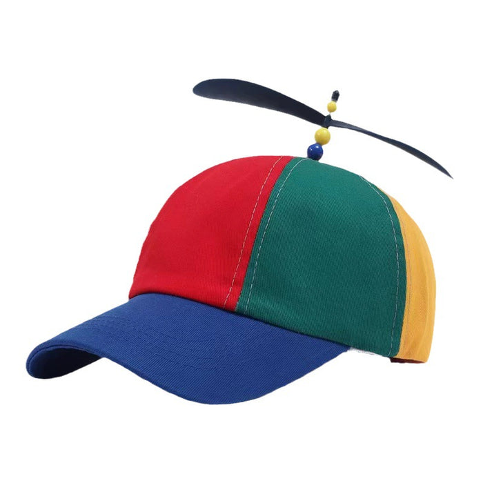 Wholesale Propeller baseball cap, parent-child style, color blocked bamboo dragonfly duckbill cap, children's cartoon cute sun protection and sunshade hat