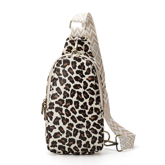 Wholesale Leopard print crossbody bag for women chest retro print waist bag shoulder bag