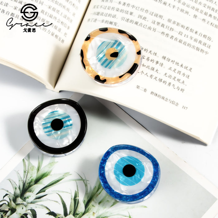 Wholesale Printed Imitation Acetic Acid Devil' s Eye Grabber Headband Hairpin Blue Eyes