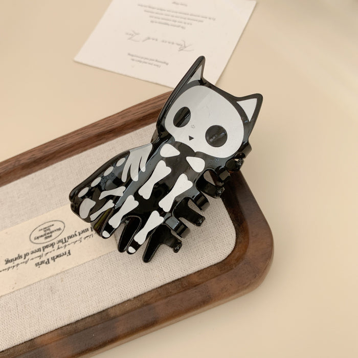 Wholesale Trendy  Cat Skull Acrylic Hair Claw Clip For Party Fashion Accessory