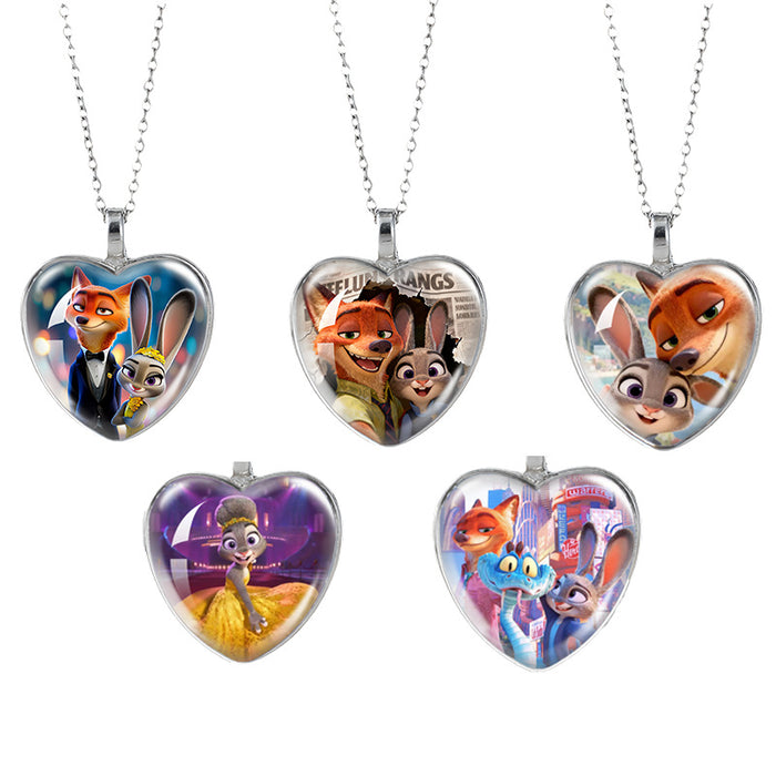 Wholesale Time Gem Heart Necklaces Pendant Sweater Chain Couple Gift