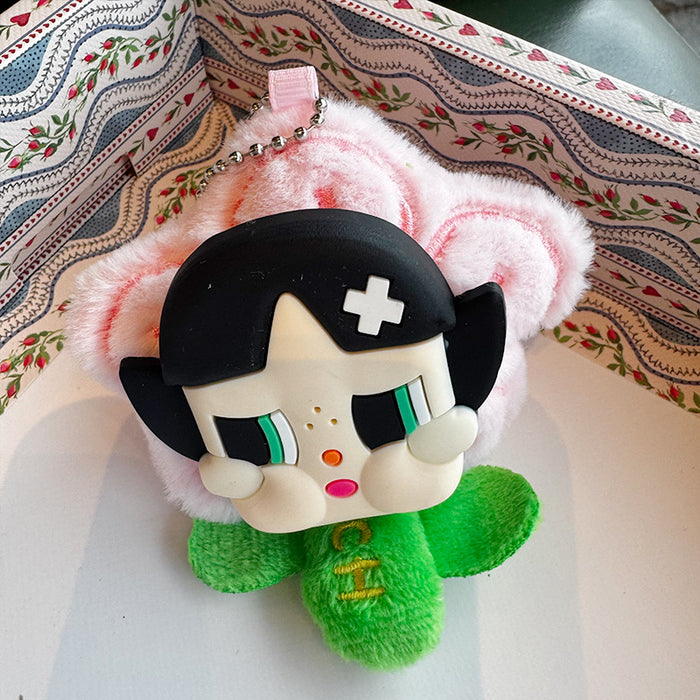 Wholesale Creative Doll Plush Fresh Flower Keychain Pendant Cute Girl Schoolbag Pendant