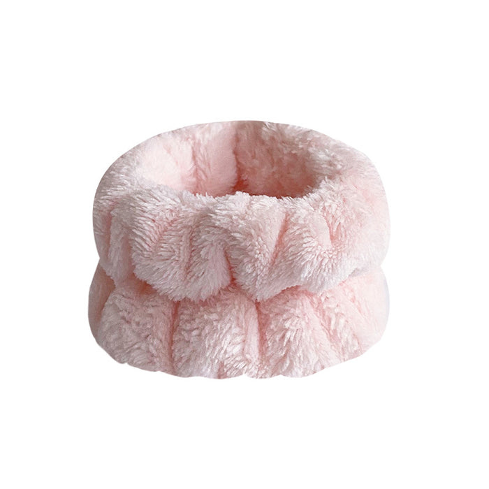 Wholesale Solid Color Plush Wristband Women' s Face Wash Wrist Waterproof Headb Flannel Sweat Wipe Bracelet