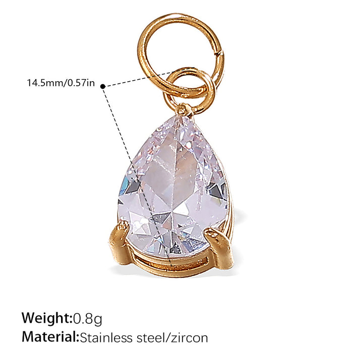 Wholesale DIY Gold-Plated Geometric Colored Gemstone Necklace Pendant