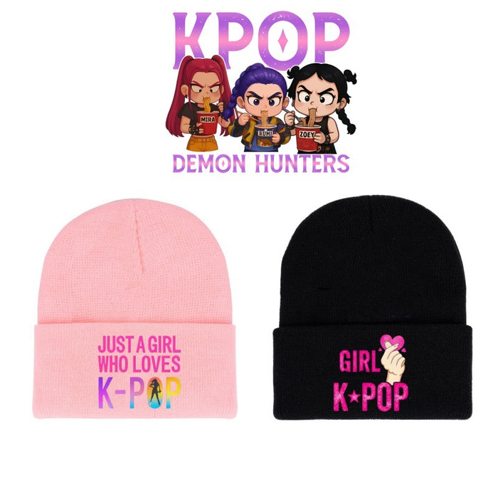 Wholesale Kpop style cartoon knitted hat beanie outdoor warm hat
