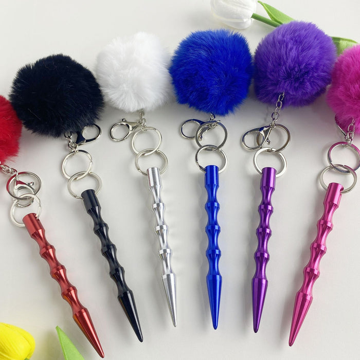 Wholesale Stick Pen Shaped Pom Pom 2 Piece Set Keychain JDC-KC-ZY034