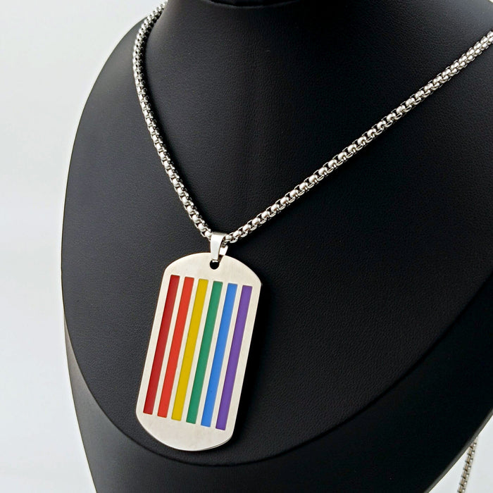 Wholesale Colored Stainless Steel Military Tag Pendant JDC-NE-SuoBa001