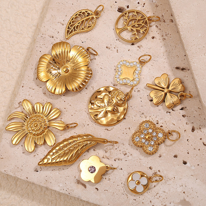 Wholesale DIY Stainless Steel Gold-Plated Necklace Pendant