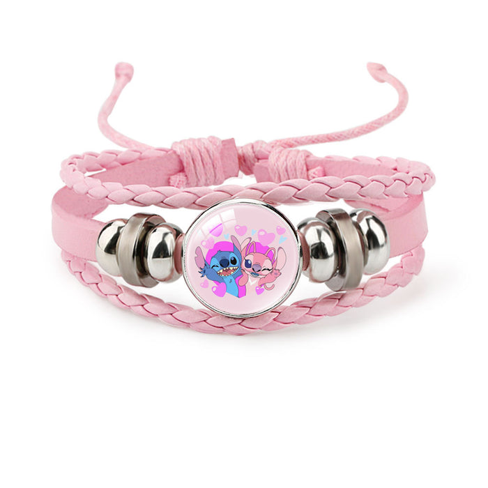 Wholesale Cute Cartoon Multi-Layer Braided Leather Beaded Bracelet