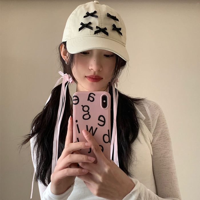 Wholesale Bow Embroidered Cowboy Baseball Hat Retro Duck Tongue Hat