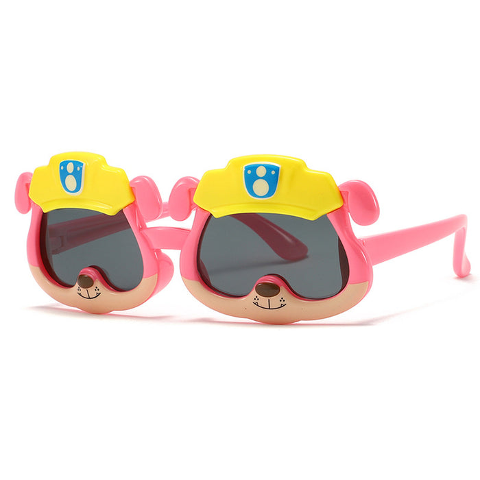 Wholesale Cartoon shaped children's polarized sunglasses, outdoor UV resistant sunshade glasses, silicone glasses
