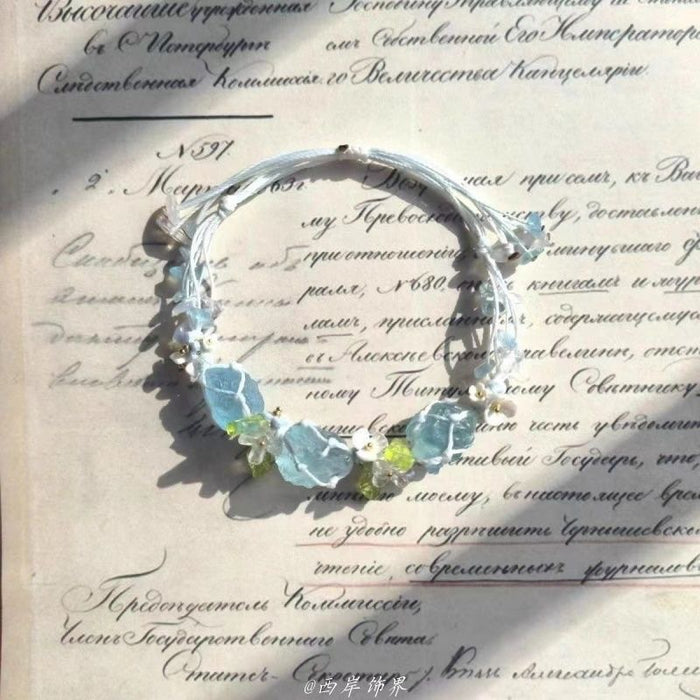 Wholesale Crystal mesh bag woven rope bracelet embellished with a cool feeling bracelet, niche and versatile