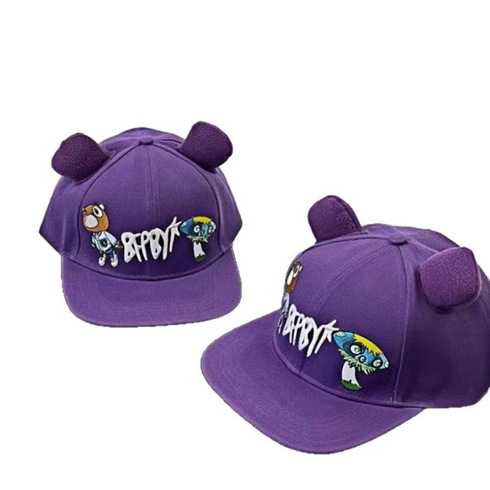 Wholesale Cute Cartoon Letter Embroidery Purple Baseball Cap for Women Versatile  Sunshade