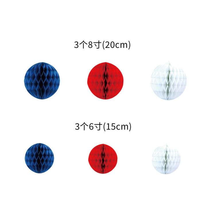 Wholesale Celebration decoration venue decoration supplies, triangular flag, spiral hanging decoration, honeycomb set