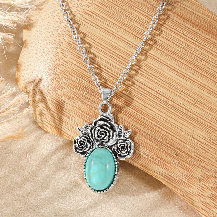 Wholesale Bohemian Love Heart Pendant Necklace Vintage Ethnic Style Fashion Accessory MOQ≥2