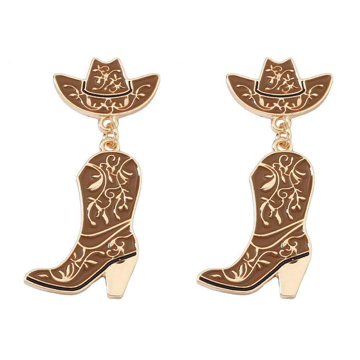 Wholesale Shoe Shape Zinc Alloy Earrings JDC-ES-YueLi021