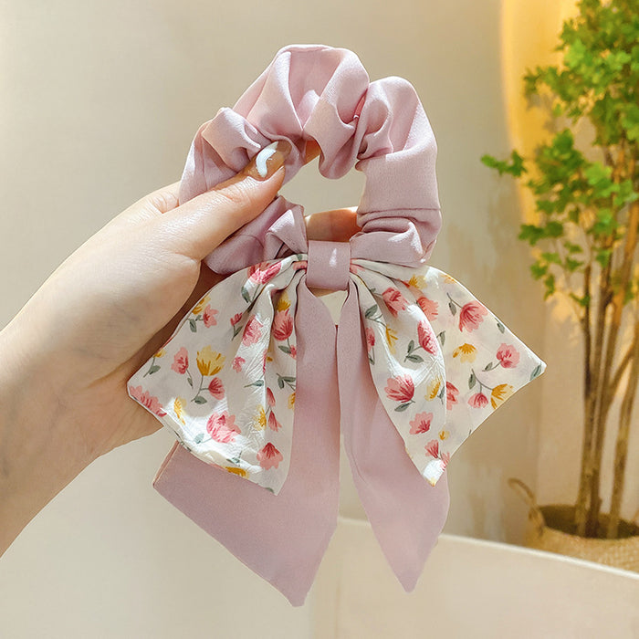 Wholesale Satin Bow Hair Band Hair Scrunchies JDC-HS-Yika005