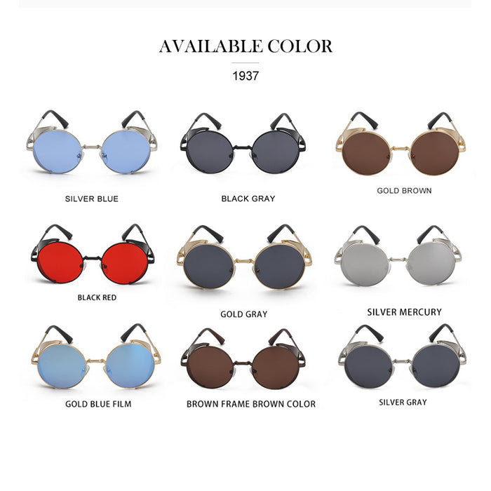 Wholesale edging round sunglasses men's round punk sunglasses men's