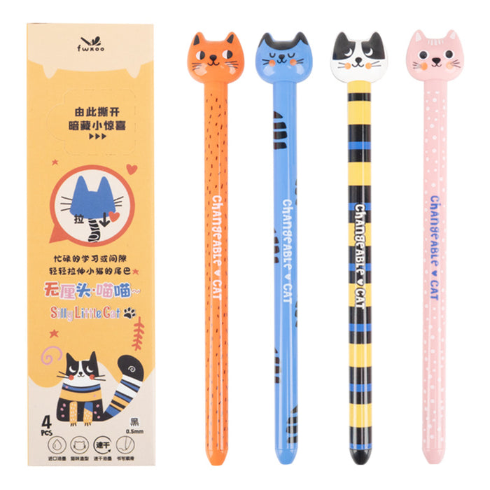 Wholesale 4pcs/pack Cute Dog-Shaped Pull-Out Tongue Gel Pen Plastic 0. 5mm