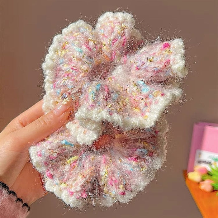 Wholesale Knitted Wool Large Bowel Ring Women's Hair Ring Simple Hair Accessories