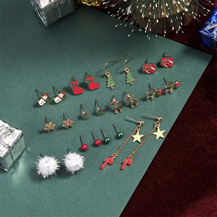 Wholesale Christmas earring combination cartoon cute  elk earring set