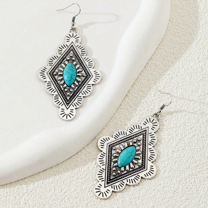 Wholesale Retro Western style turquoise decorative earrings