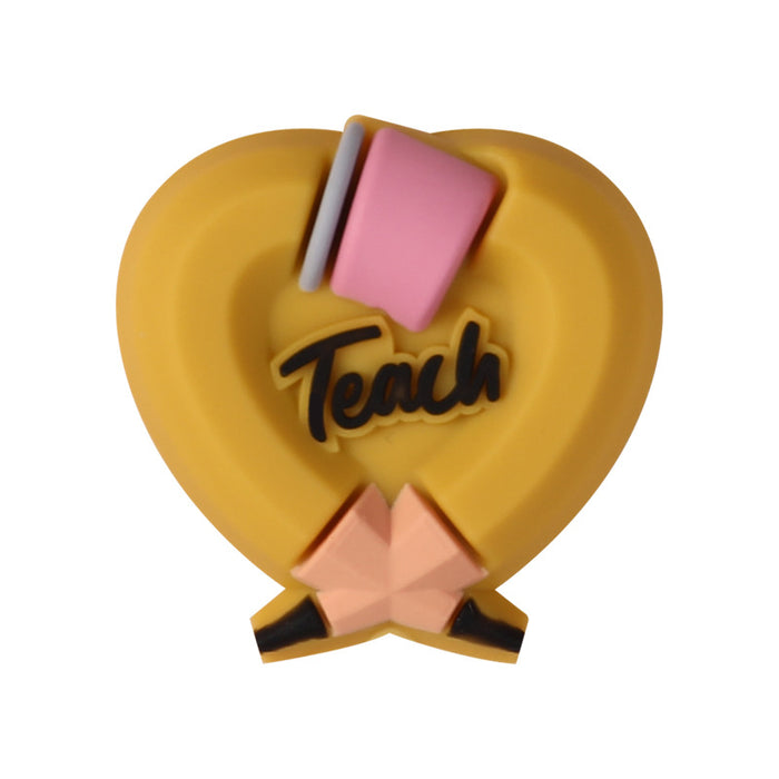 Wholesale 20pcs Teacher Jewelry 3D Cartoon Dwarf Silicone Beads DIY Necklace Accessories Abc Teacher Silicone Beads Loose Beads