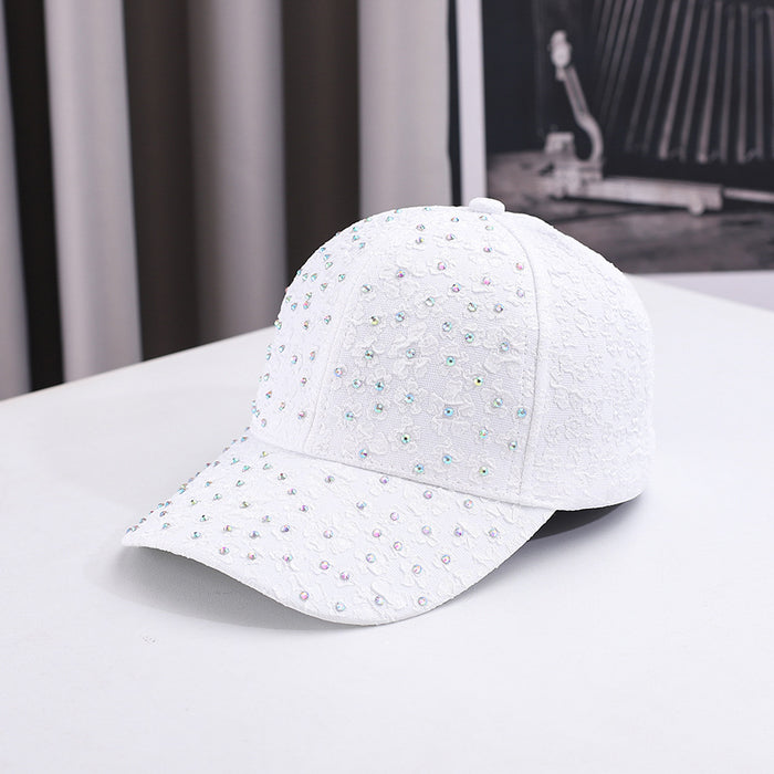 Wholesale Bubble print color diamond baseball cap, fashionable and versatile duckbill cap, outdoor sun protection and sunshade cap