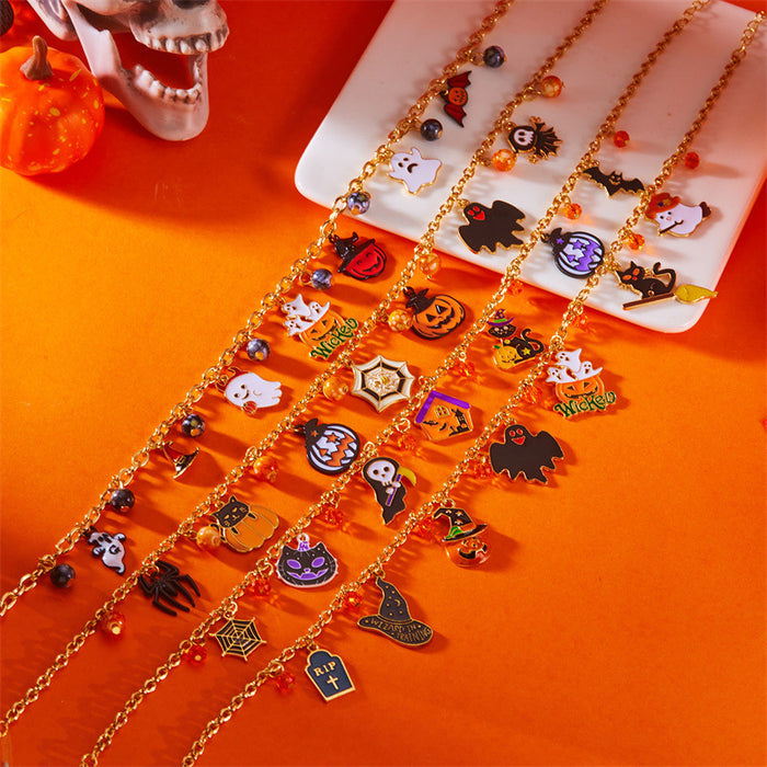 Wholesale Cat Pumpkin Pendant Necklace Chic Boutique Resale for Party